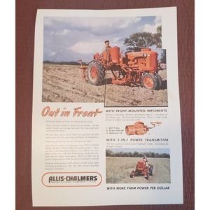 Allis Chalmers Magazine Ad Out In Front Mounted Implements Model C